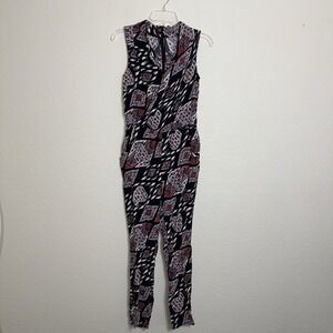 Vince Camuto Women's Size XS Jumpsuit Size XS Sleeveless Zip Back BLK/Red/WH/BLU